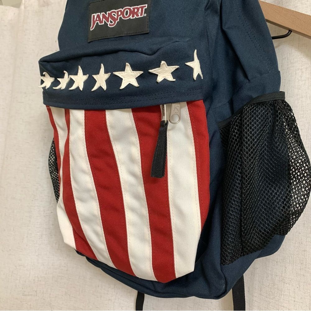 JanSport American Flag Motif Backpack JS 67 Applique RARE - Picture 2 of 8